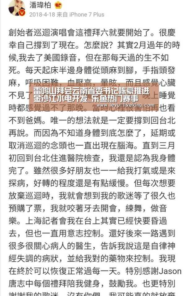 雷鸣山拜会云南省委书记陈豪推进金沙江水电开发_乐鱼热门赛事(图4) 乐鱼热门赛事